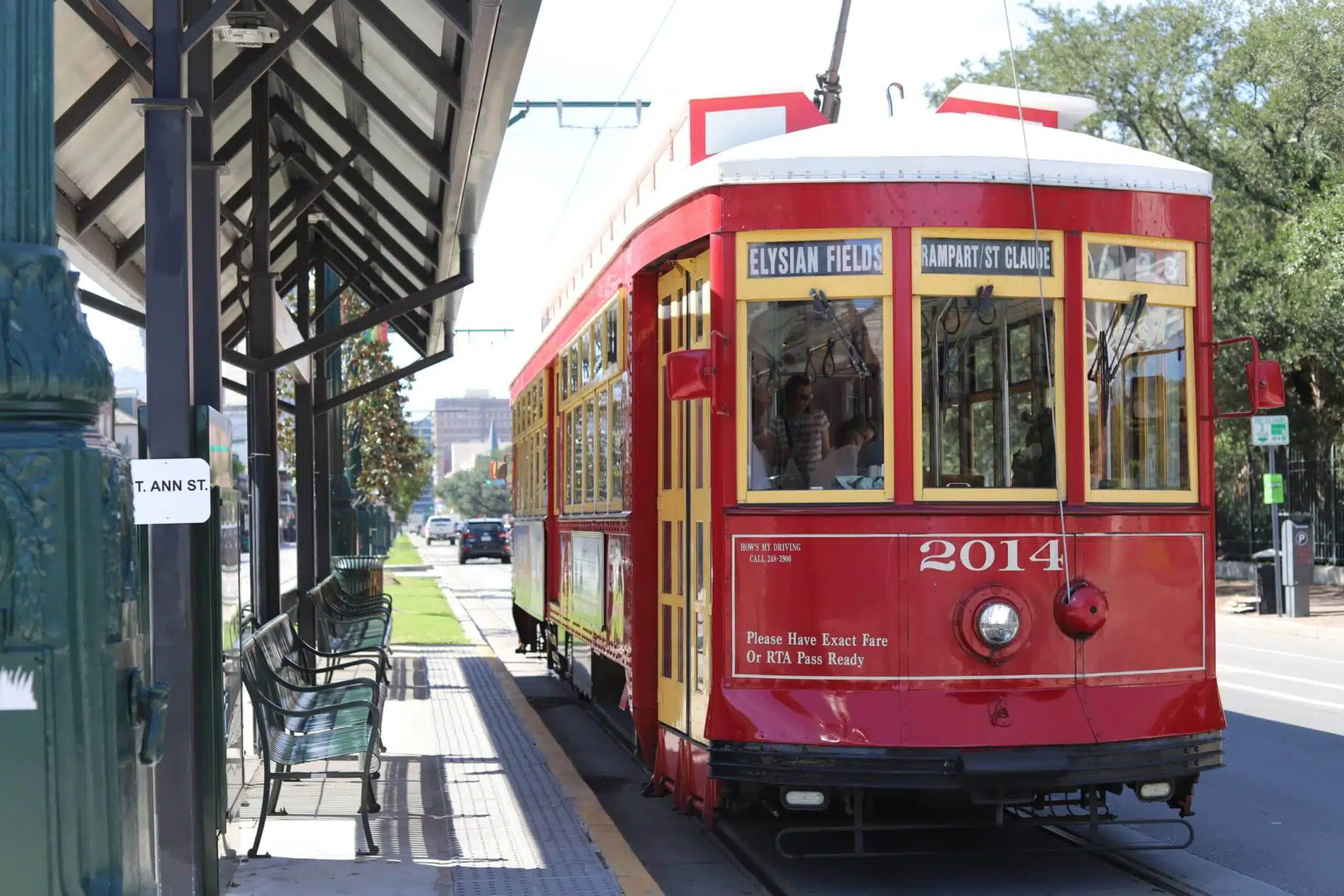 New Orleans streetcar route seen during a guided city tour