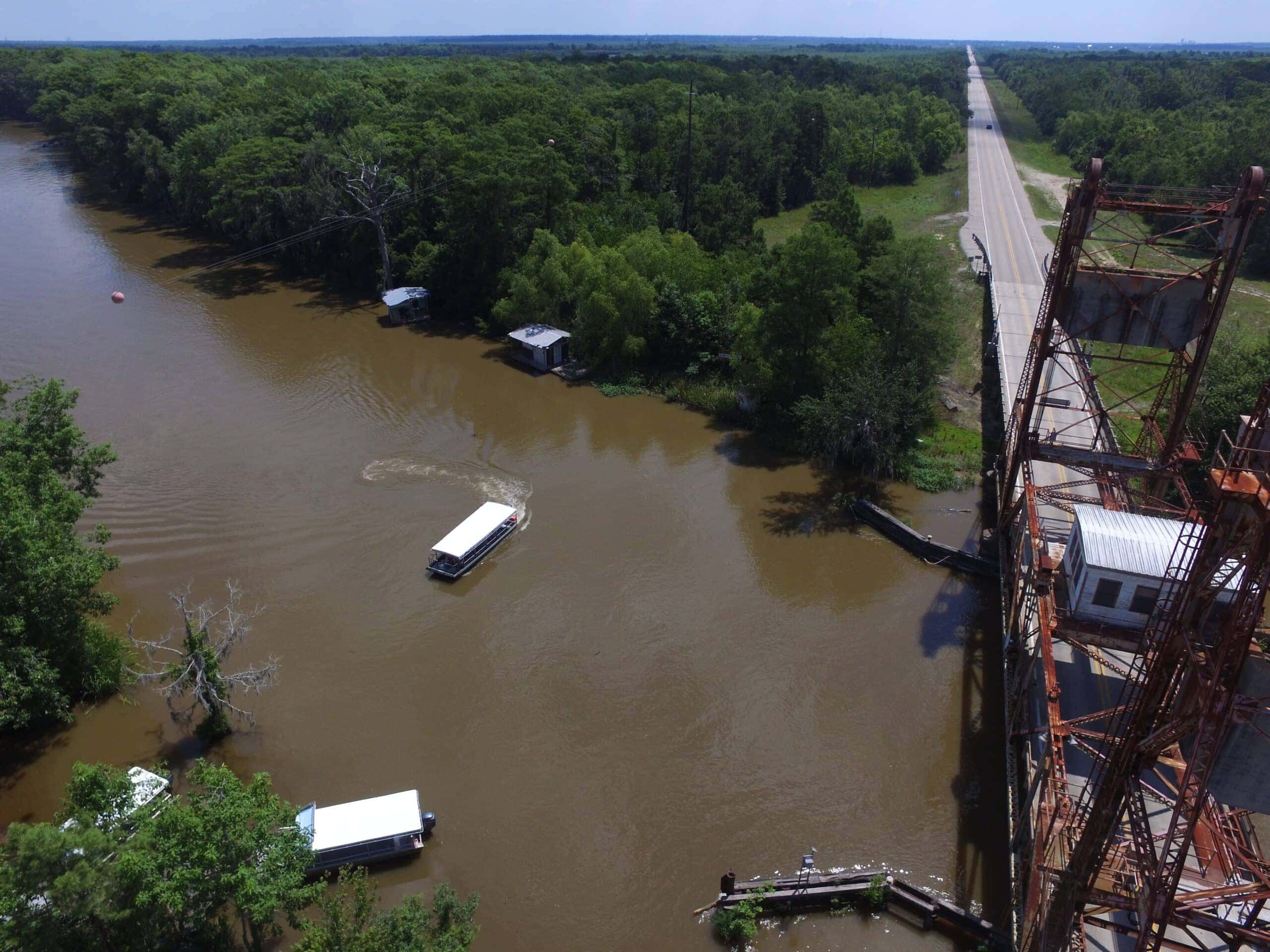 aerial view of the Pearl River in Louisiana